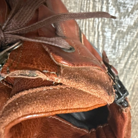 MJUS Sz. 38 (7.5) worn twice!! Brown Leather Ankle Boots zip suede top cognac - Picture 13 of 16